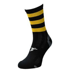 Precision Unisex Adults Pro Hooped Gaelic Mid Socks / Black/Amber Glow